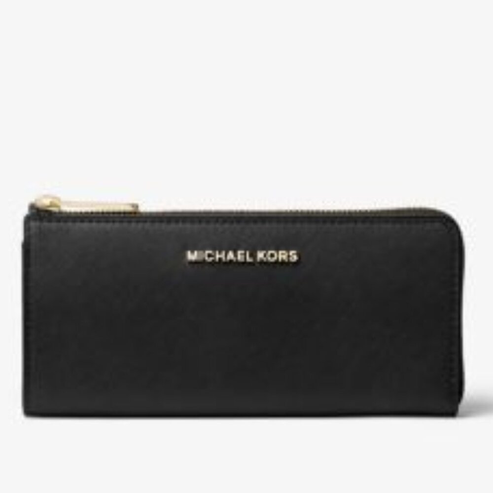 #14 - Jet Set Travel Large Saffiano Leather Quarter-Zip Wallet